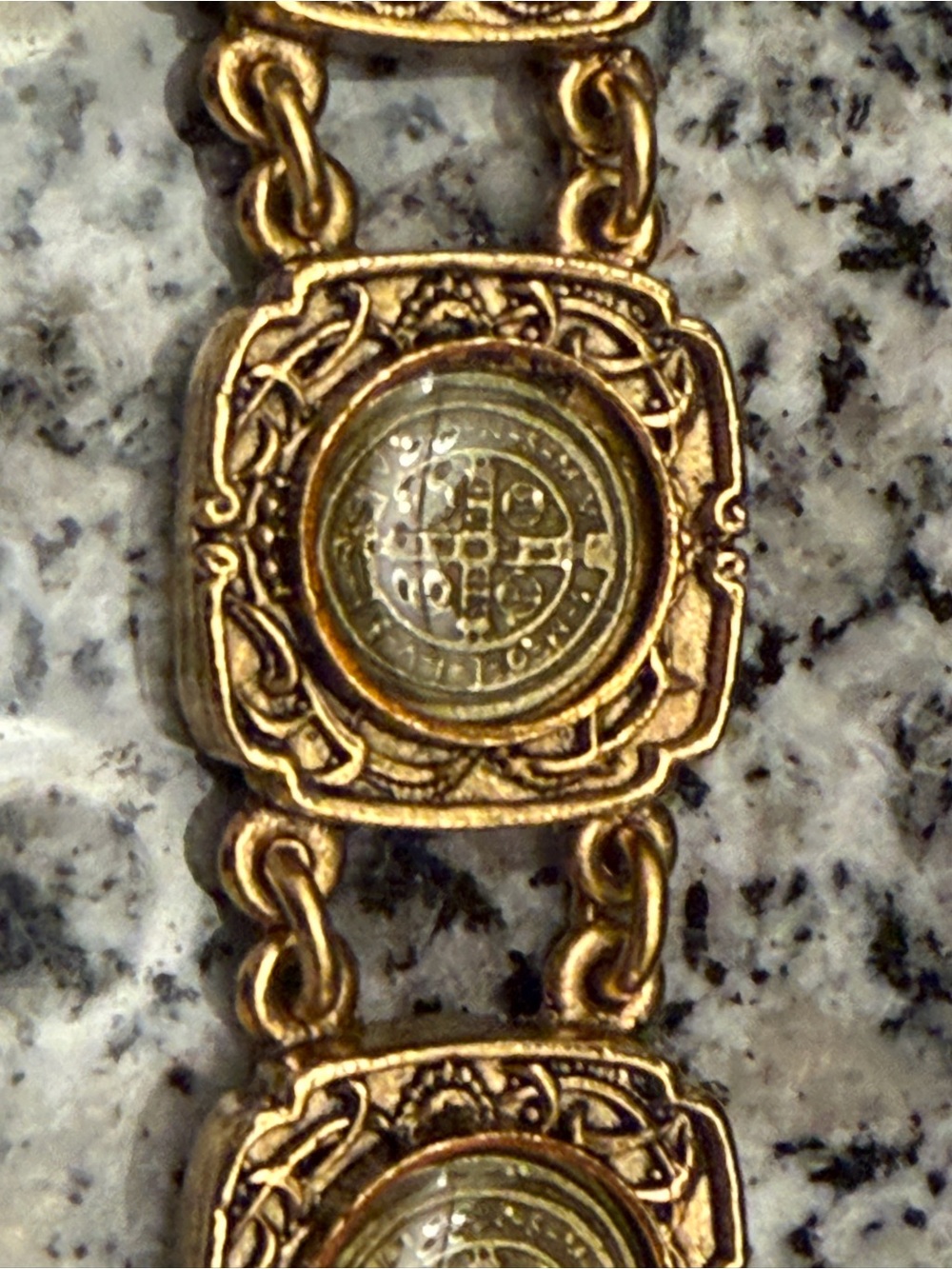 Virgins Saints and Angels San Benito Medallion Link Bracelet - Women Jewelry - Picture 3 of 9